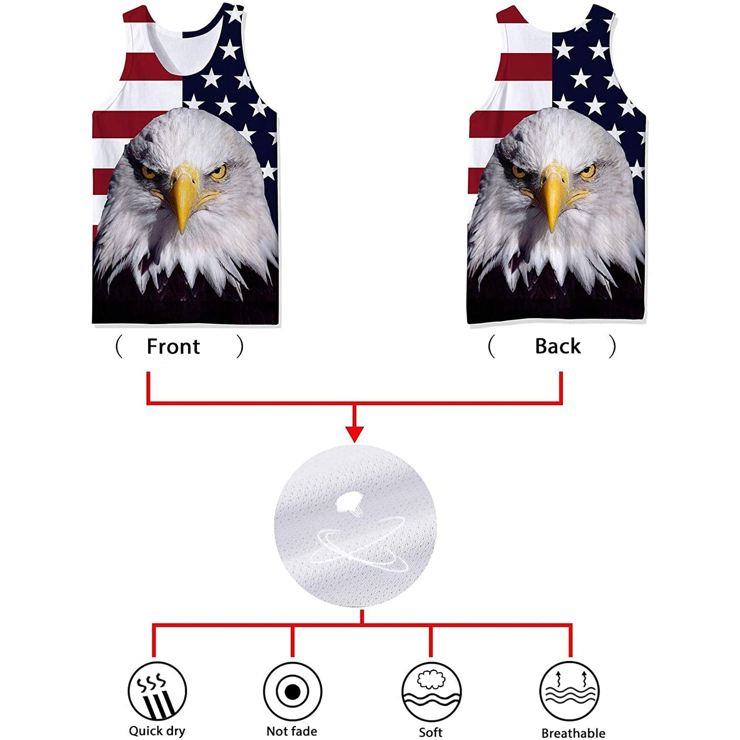 Lustiges Tank Top mit amerikanischer Flagge und Adler