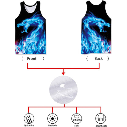 Ice Flame Dragon Funny Tank Top