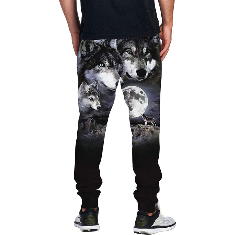 Full Moon Wolf Funny Sweatpants