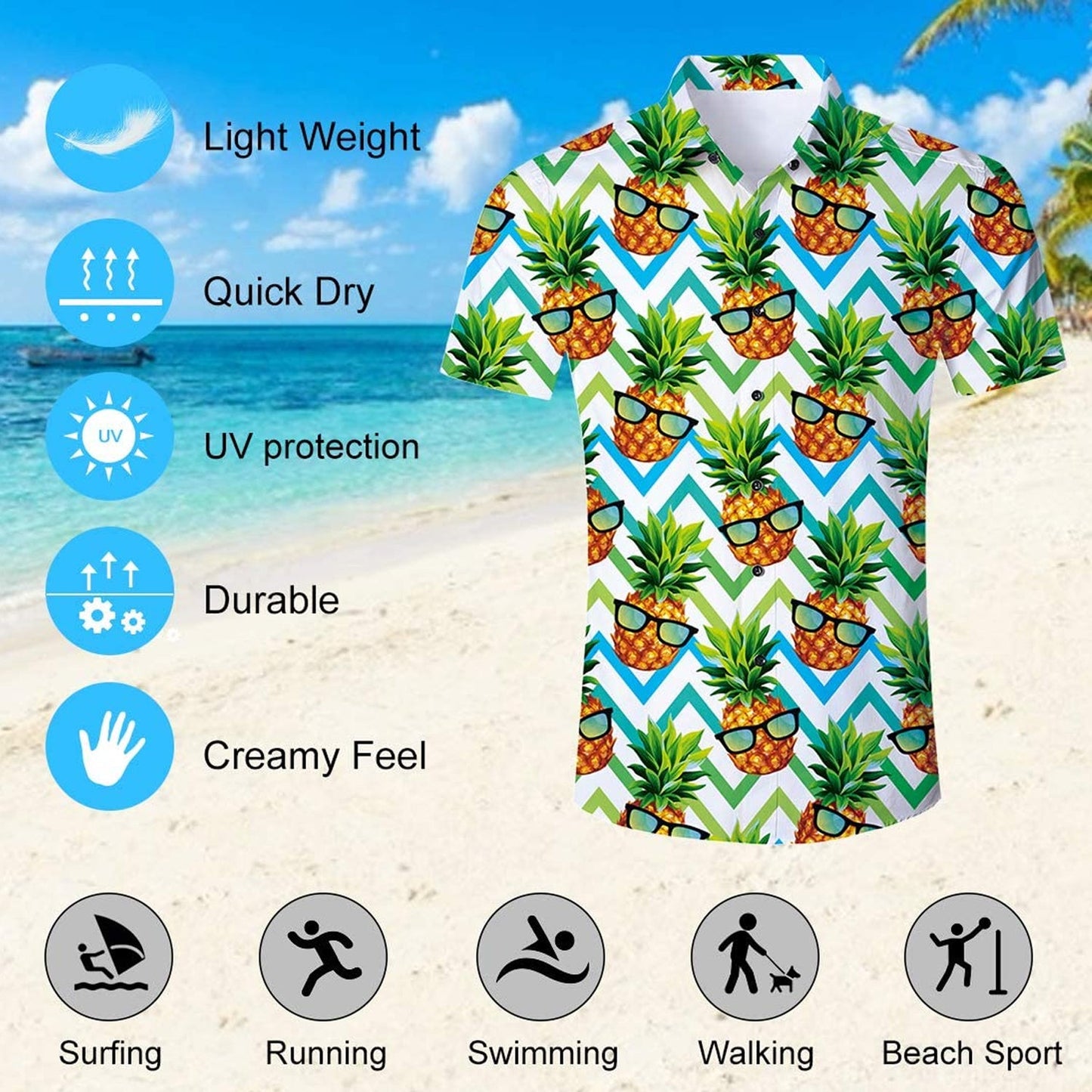 Zonnebril Ananas Grappig Hawaiiaans Shirt