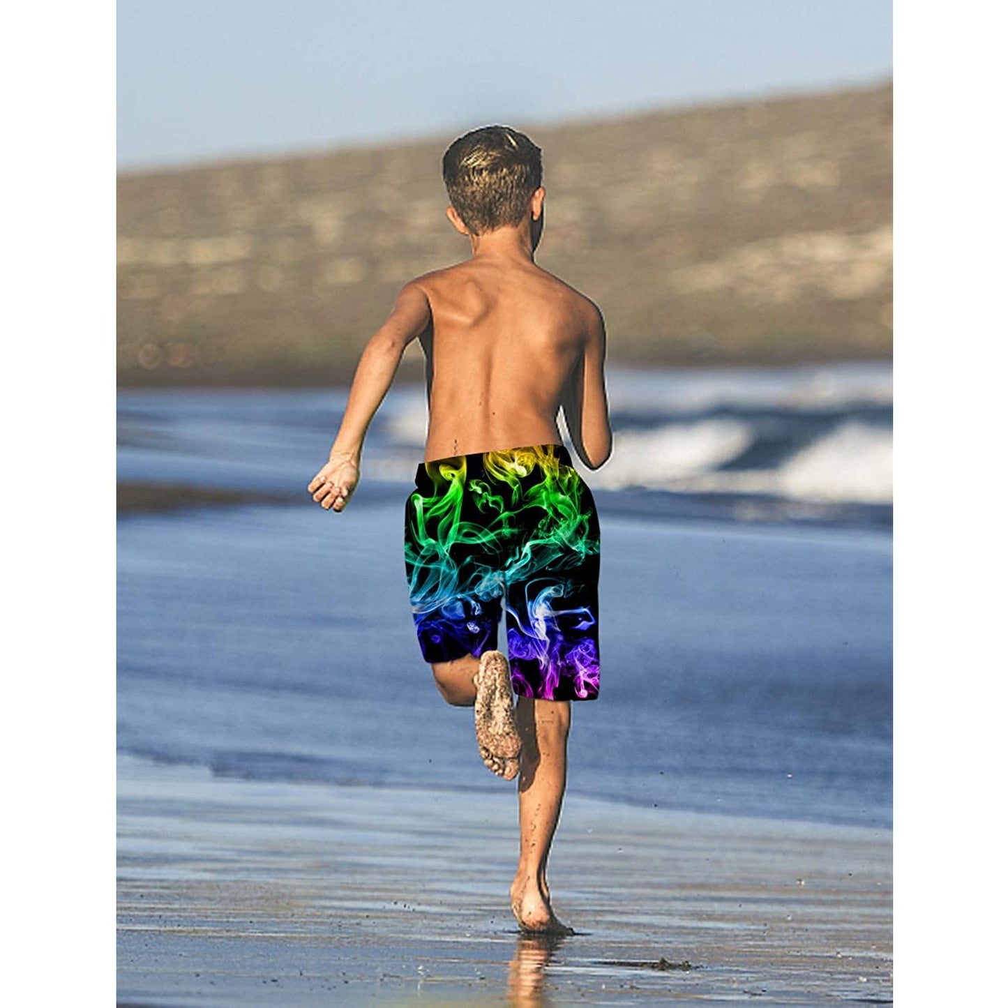 Colorful Smoke Funny Boy Swim Trunk