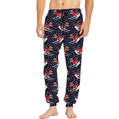 Skiing Dinosaur Funny Sweatpants