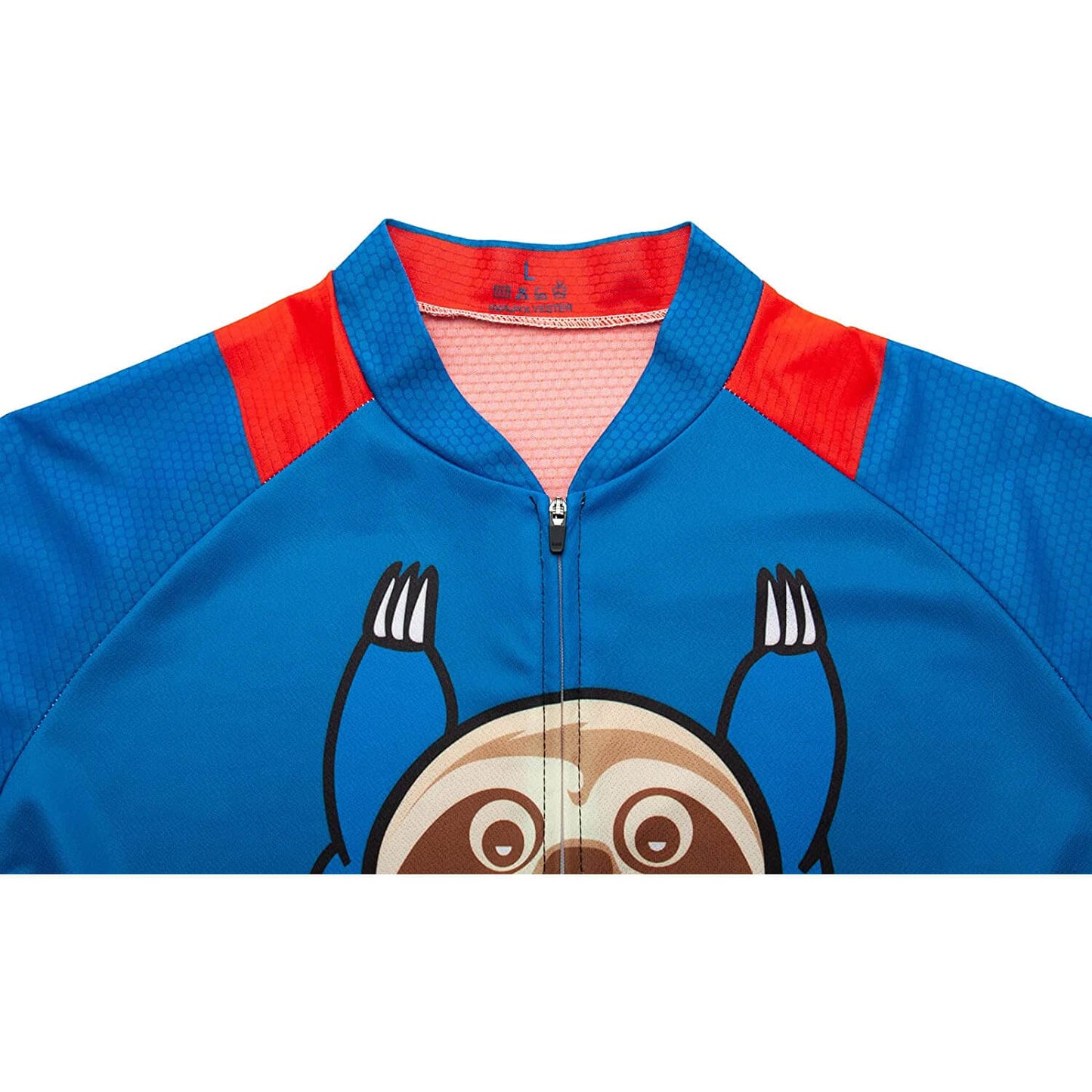 Super Sloth Blue Men Funny MTB Short Sleeve Cycling Jersey Top