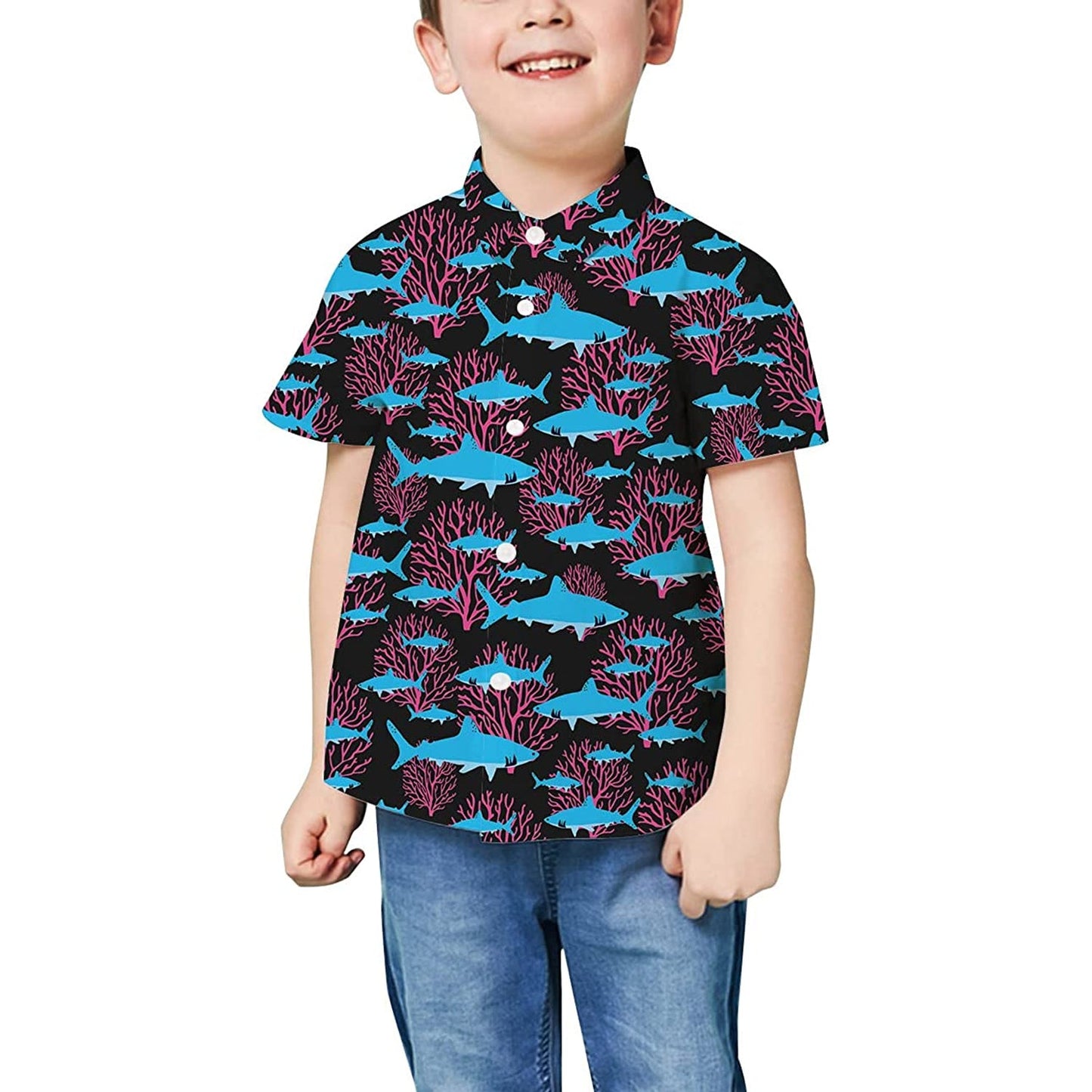 Coral Shark Funny Toddler Hawaiian Shirt