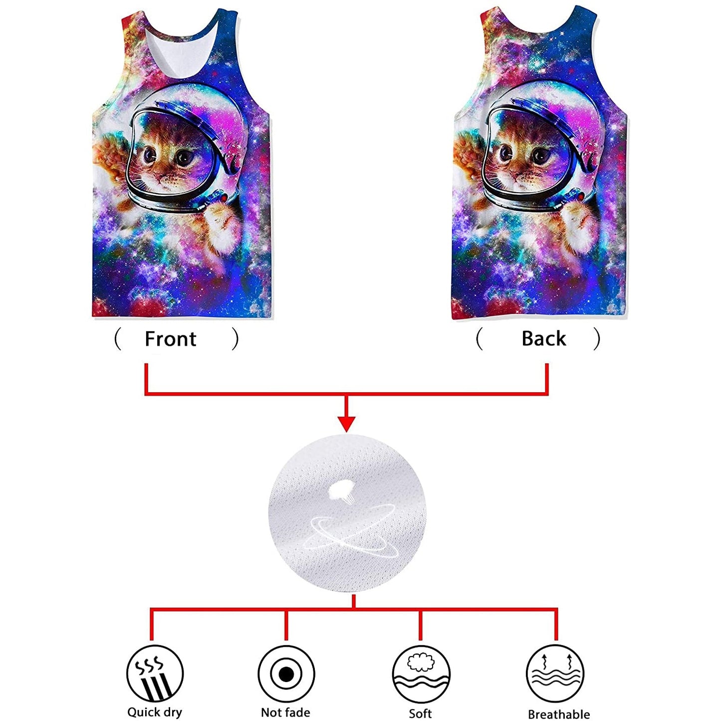 Astronauten-Katze - Lustiges Tank Top