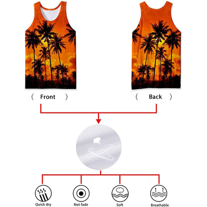 Lustiges Hawaii-Palmen-Tanktop mit orangefarbener Palme