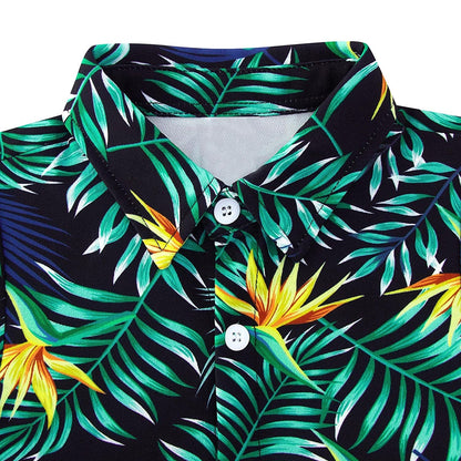 Groen palmblad grappig peuter Hawaiiaans shirt