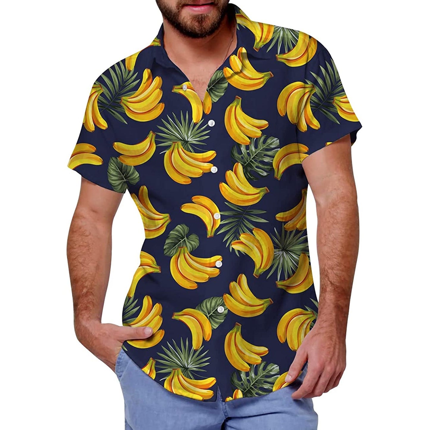 Palmblad Banaan Grappig Hawaiiaans Shirt