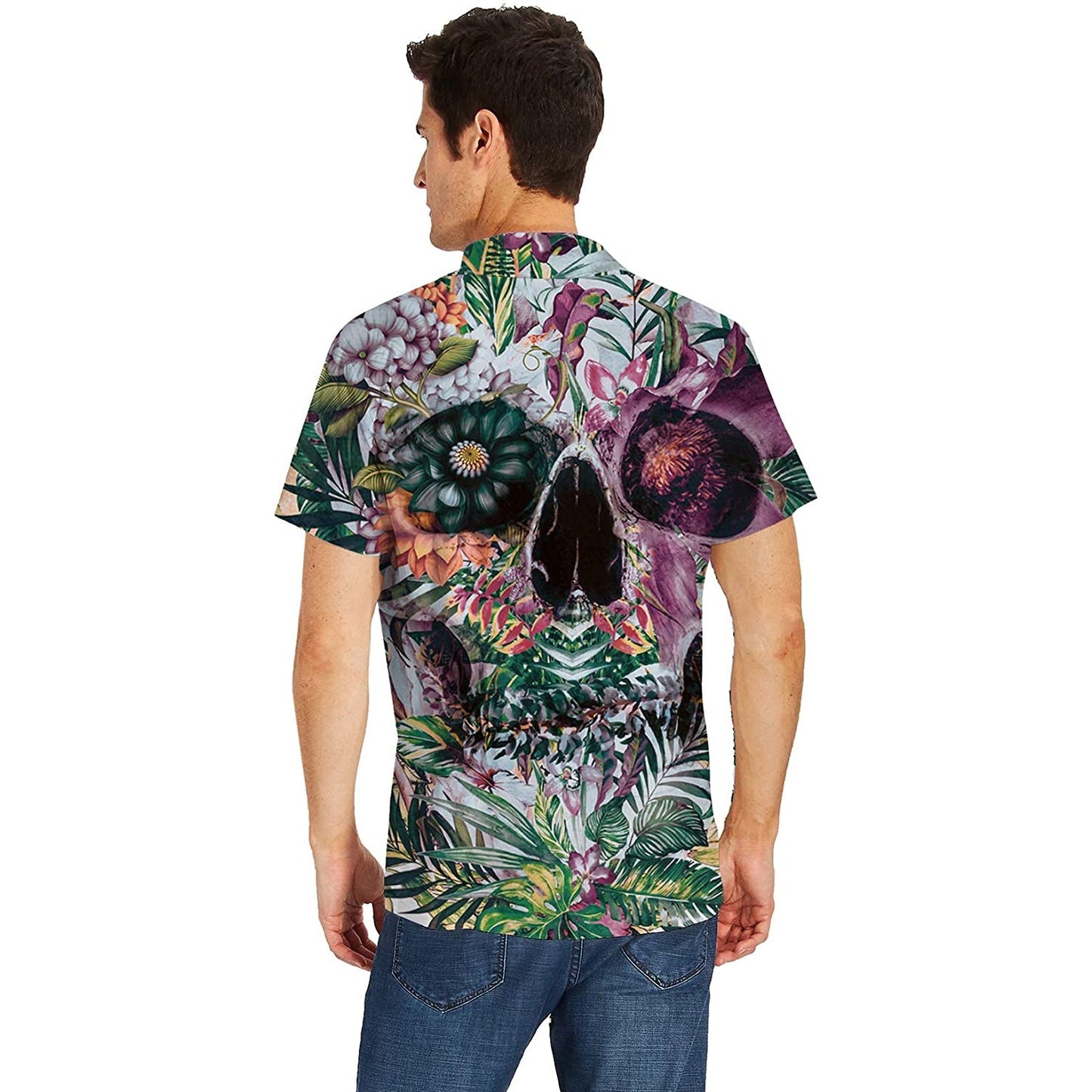 Bloemig blad grappig Hawaiiaans shirt