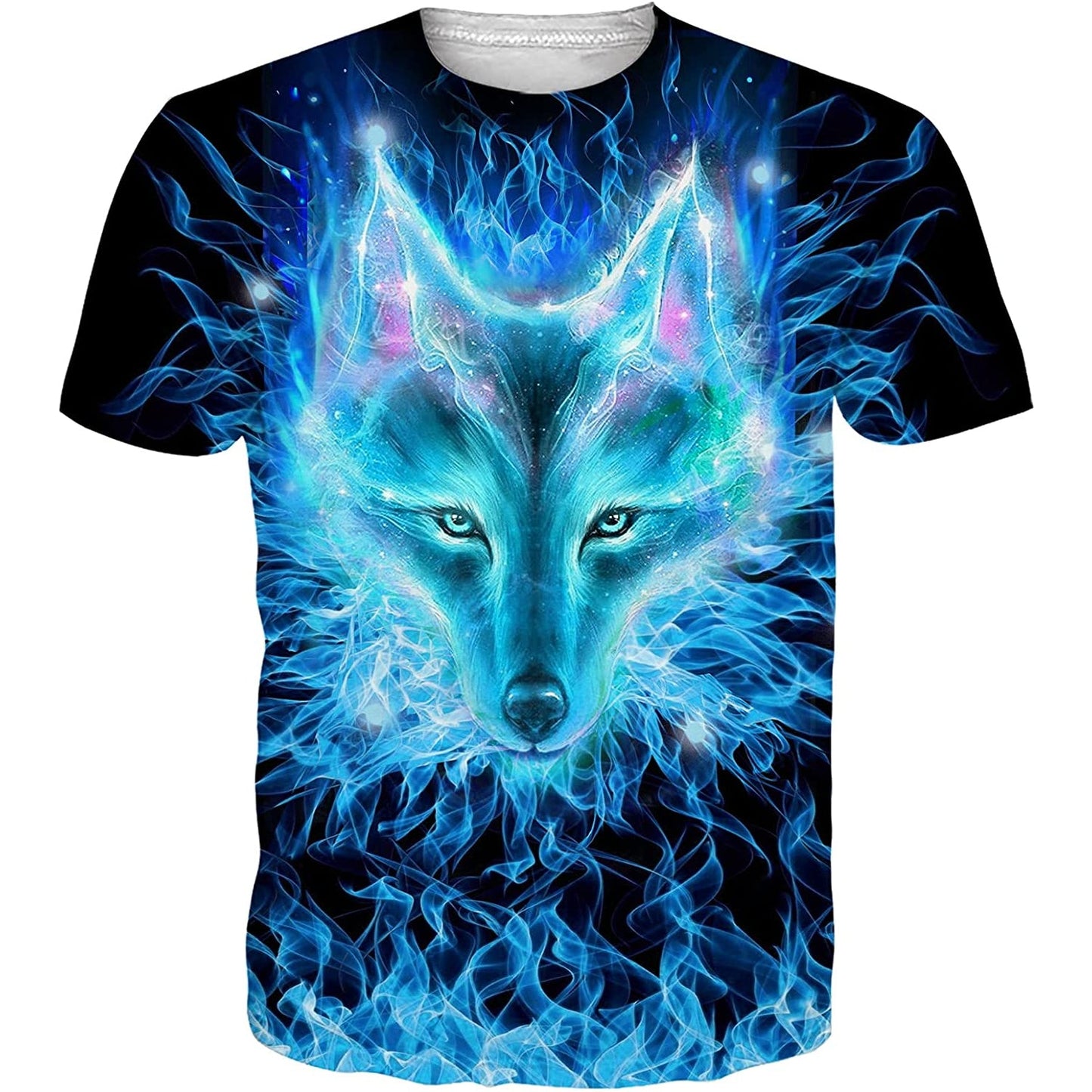 Lustiges T-Shirt mit Galaxie-Wolf-Motiv