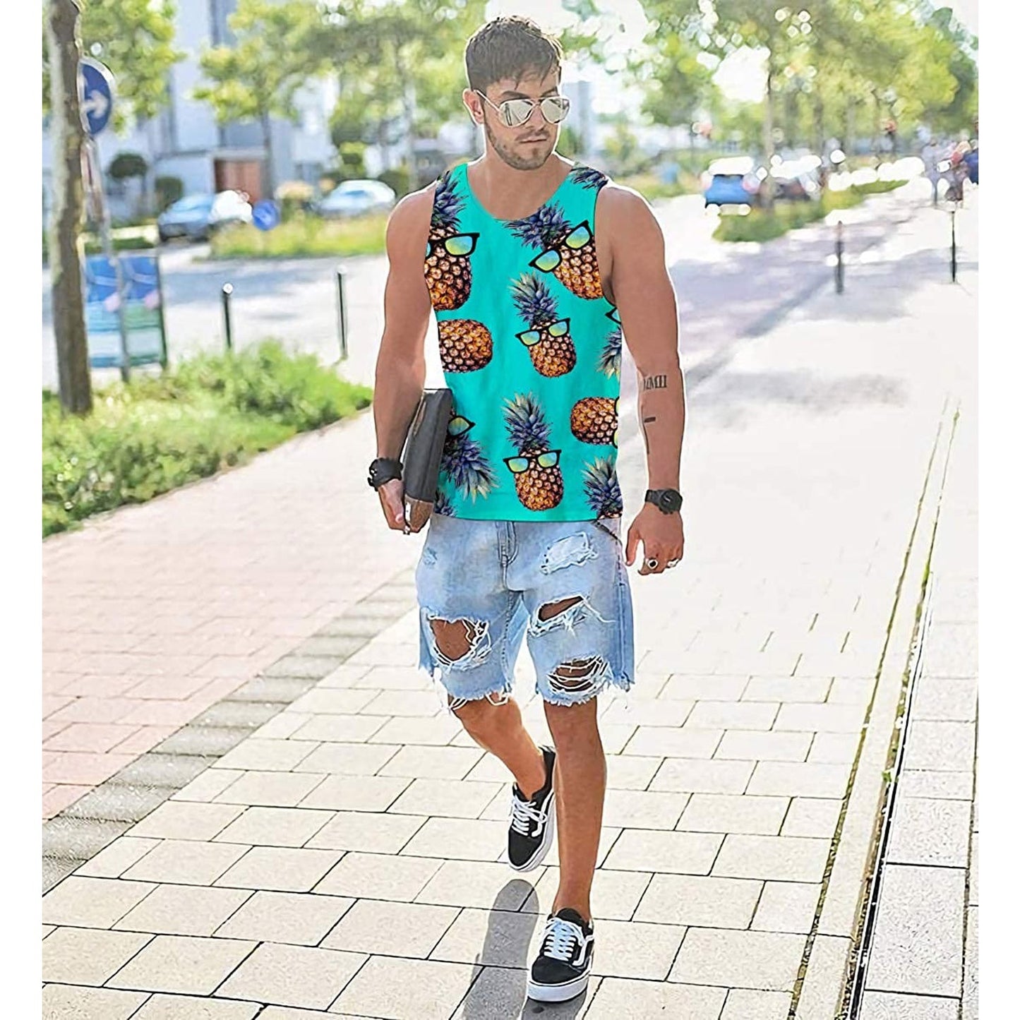 Zonnebril Ananas Grappig Tank Top