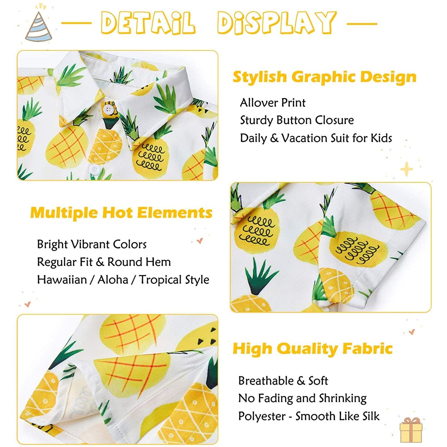 Gelbe Ananas lustige Kleinkind Hawaiian Shirt