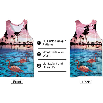 Flamingo mit Sonnenuntergang - Lustiges Tank Top