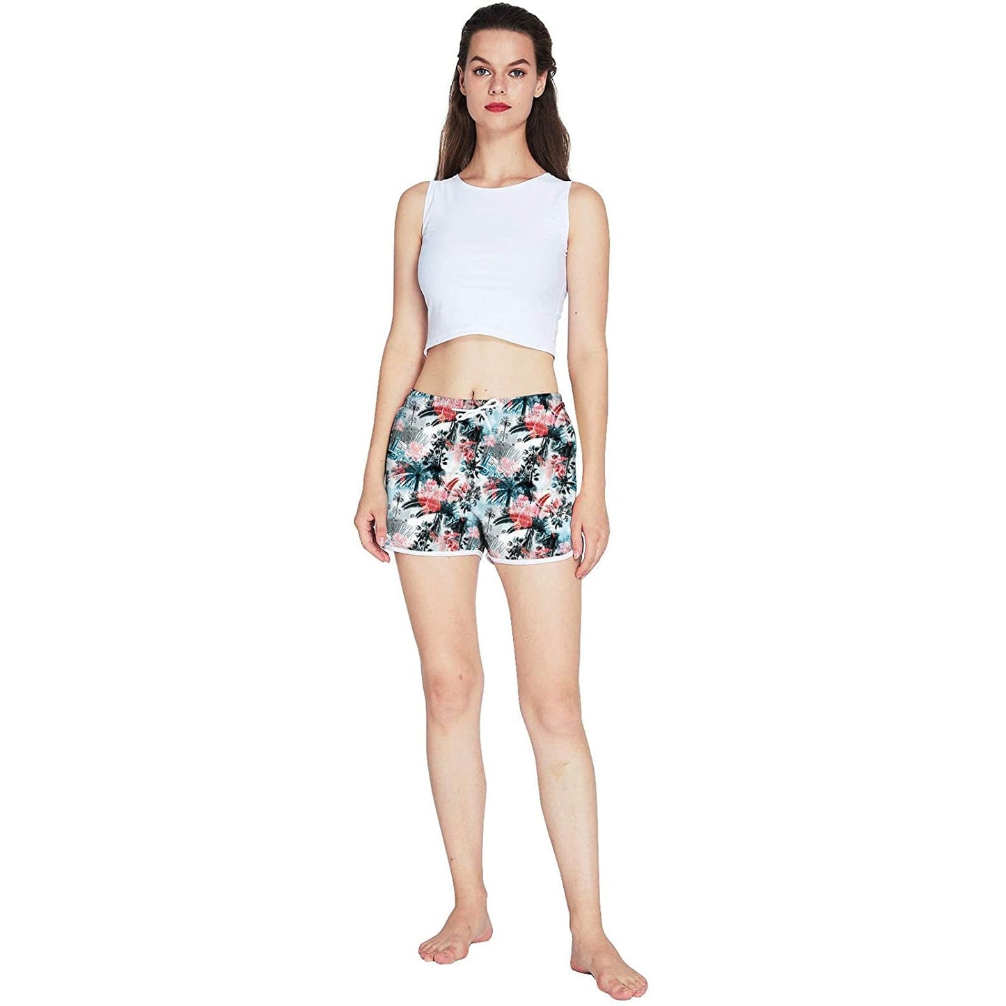 Bloemen Palmboom Grappige Board Shorts voor Dames