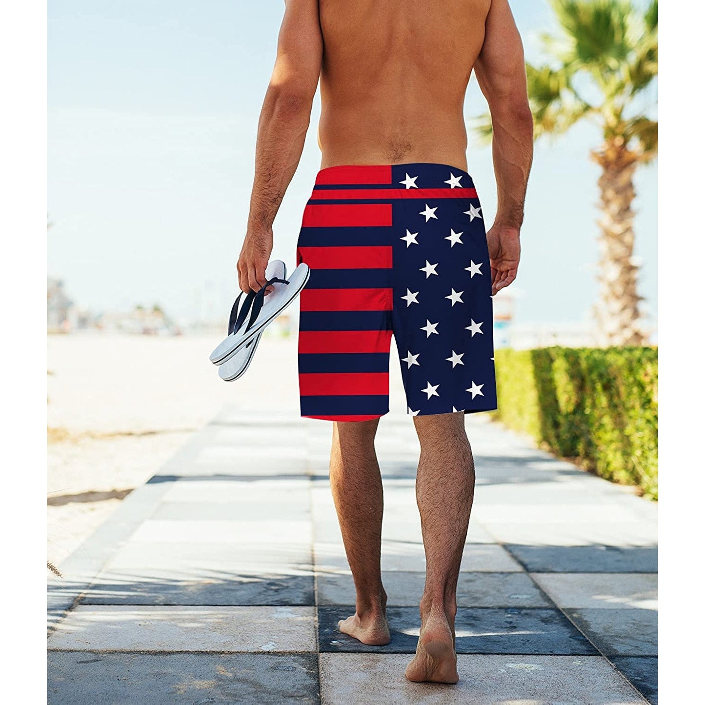 Lustige Badehose mit amerikanischer Flagge