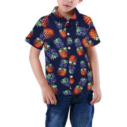 Ananas Zwart Grappig Peuter Hawaiiaans Shirt