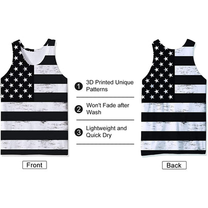 Lustiges Tank Top mit weißer amerikanischer Flagge