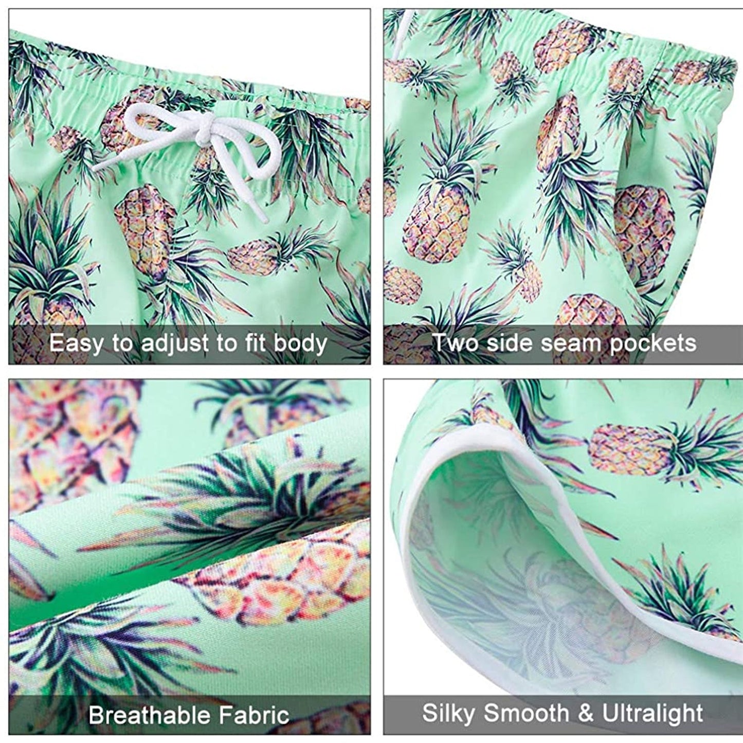 Lichtgroene ananas grappige boardshorts voor dames