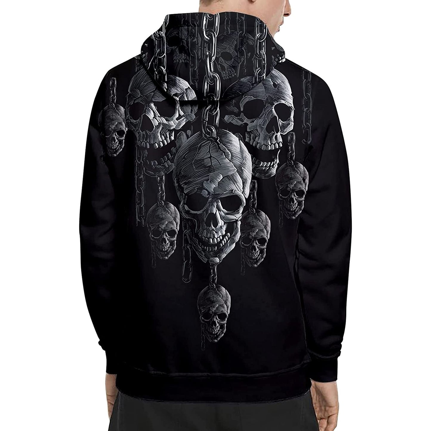 Zwarte kettingschedel grappige hoodie