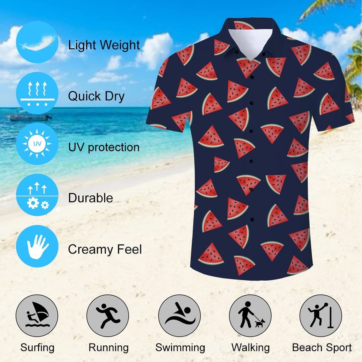 Watermeloen Grappig Hawaiiaans Shirt