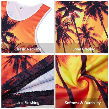 Lustiges Hawaii-Palmen-Tanktop mit orangefarbener Palme