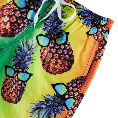 Gelbe Sonnenbrille Ananas Funny Boy Badehose