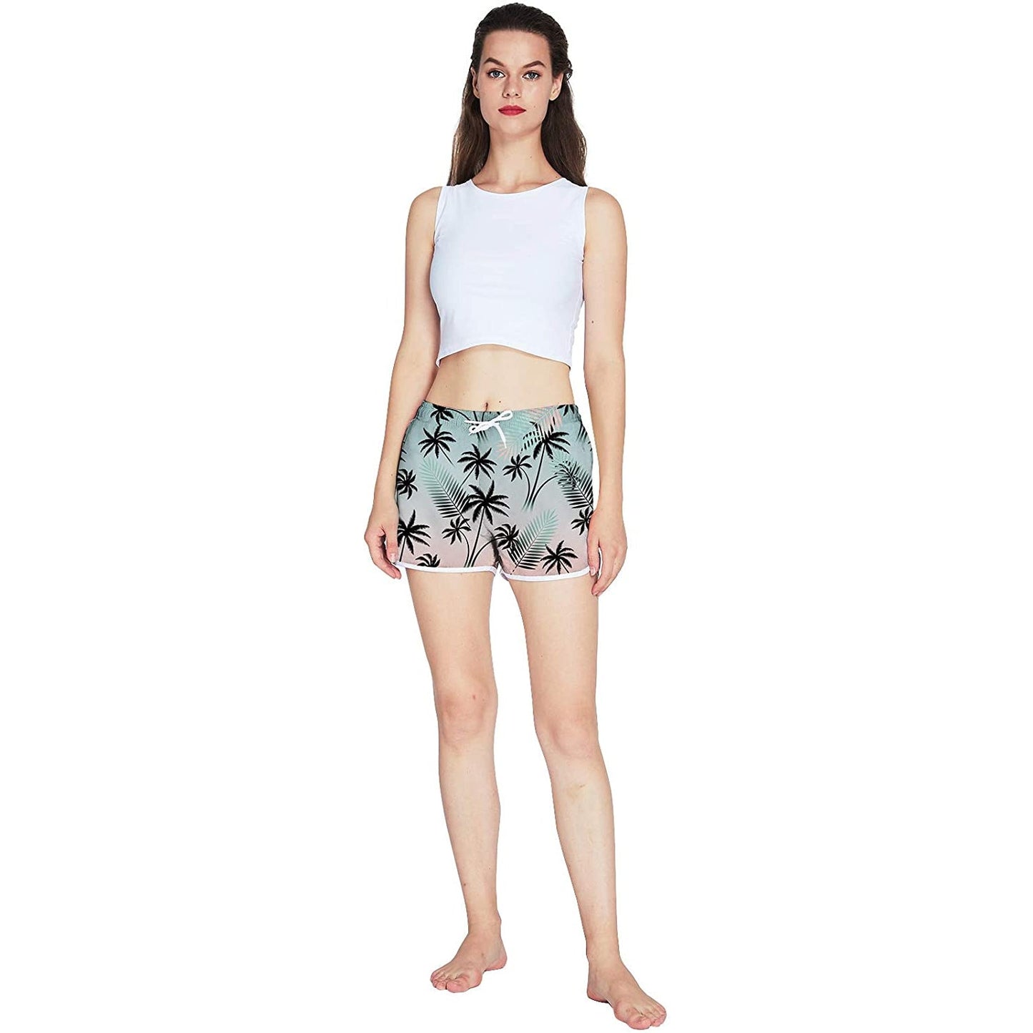 Grappige boardshorts met palmbladeren voor dames