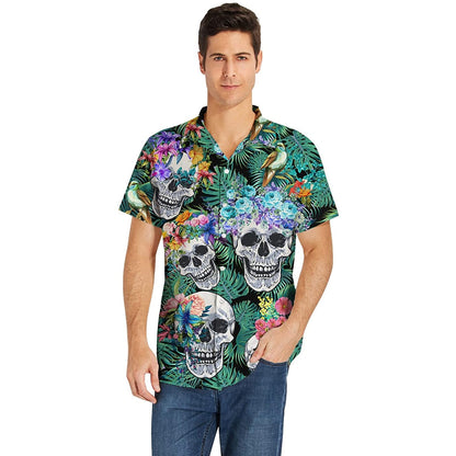 Floral Skull Funny Hawaiian Shirt