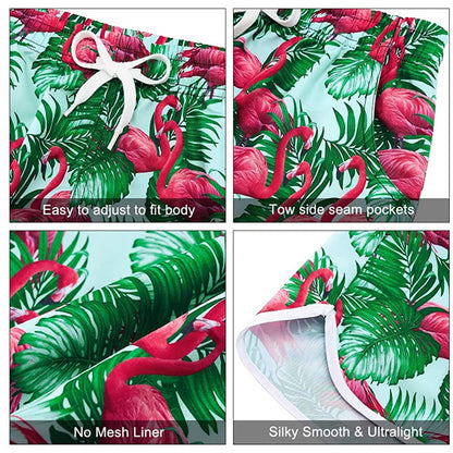 Palm Leaf Flamingos Grappige Board Shorts voor Vrouwen