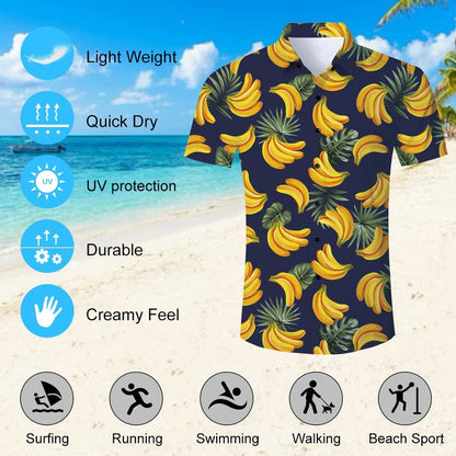 Palmblad Banaan Grappig Hawaiiaans Shirt