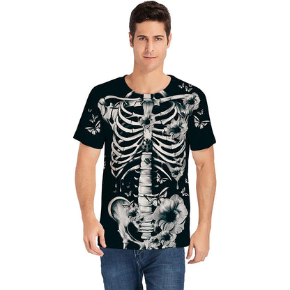 Skelett Blumen Halloween T Shirt