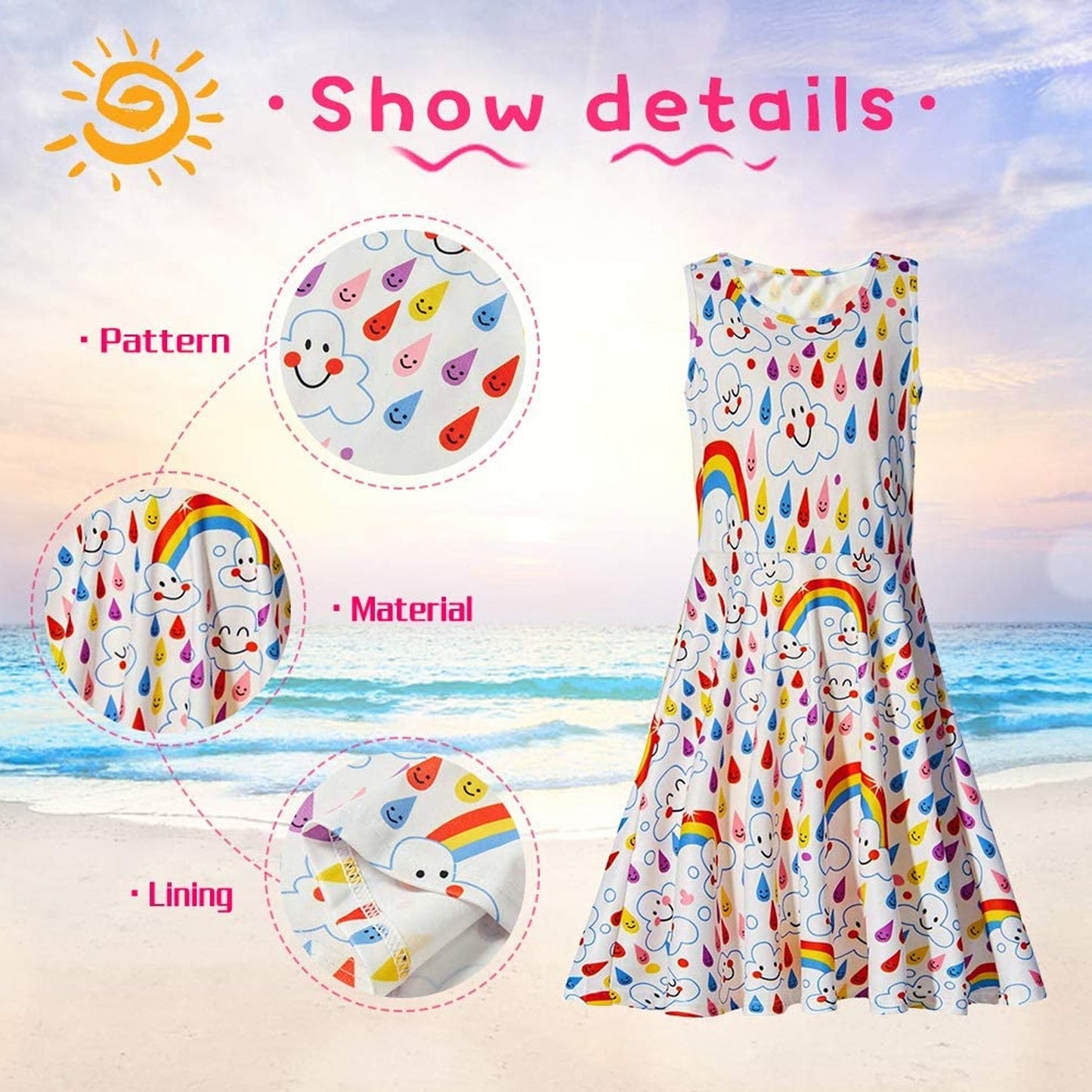 Rainbow Dripping Funny Girl Dress