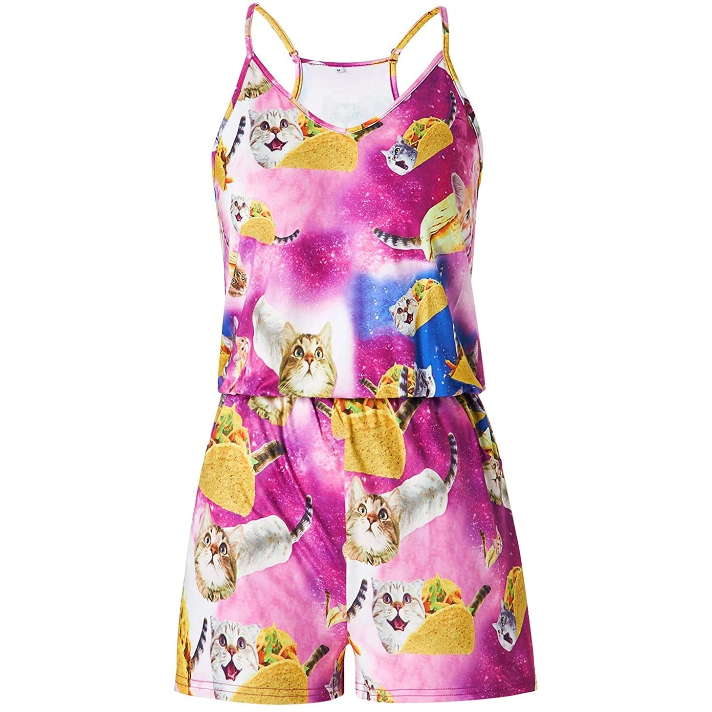 Taco Cat Funny Romper for Women