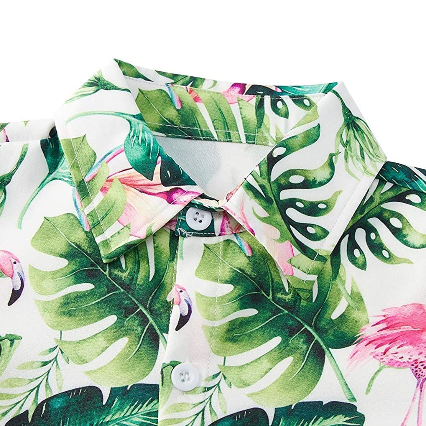 Tropical Leaf Flamingo Funny Toddler Hawaiian Shirt