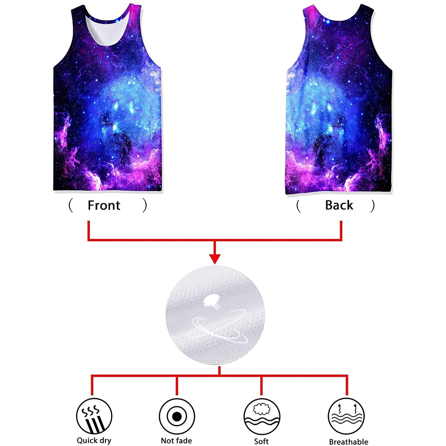 Lustiges Tank Top mit Galaxie-Motiv