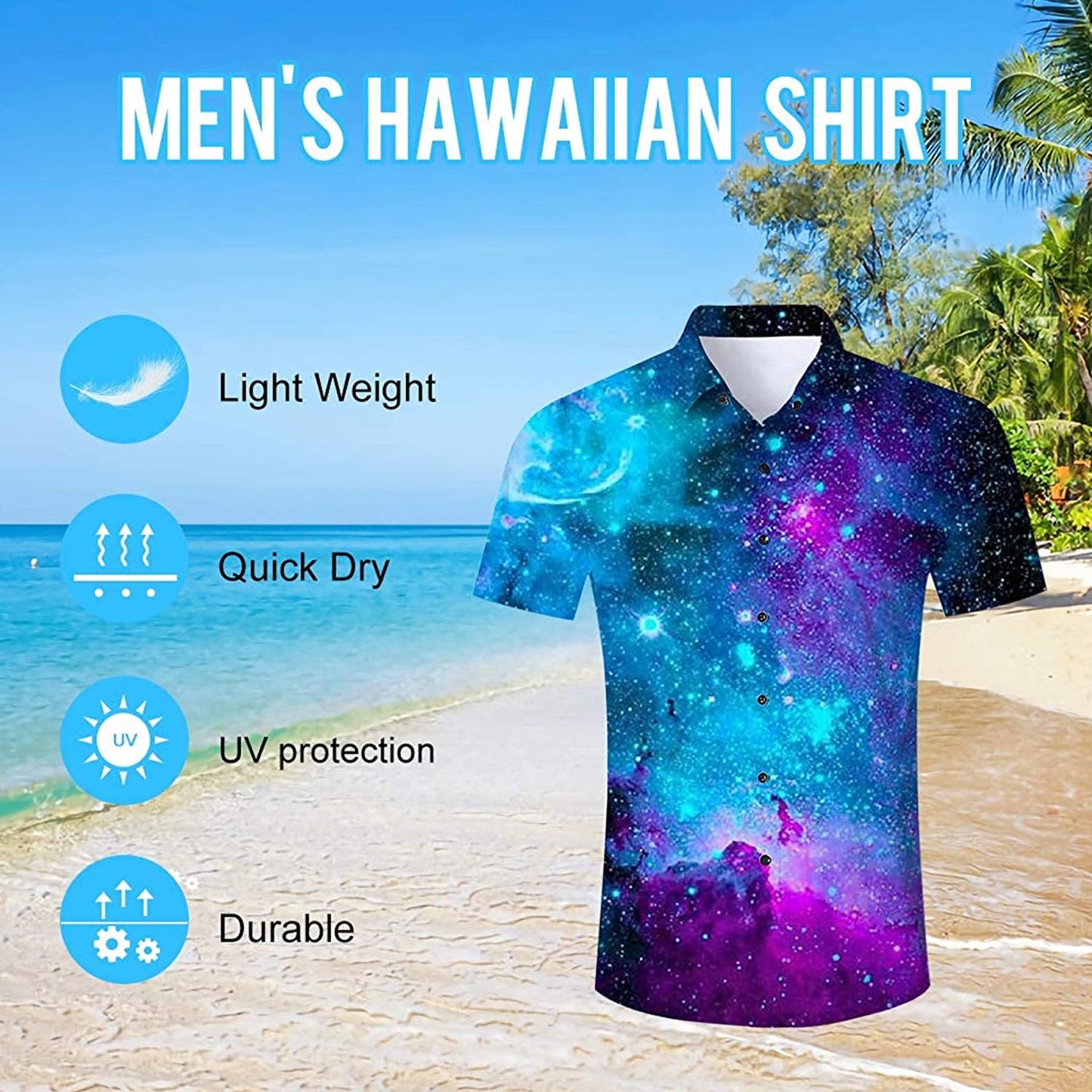 Lustiges Hawaiihemd mit blauer Galaxie