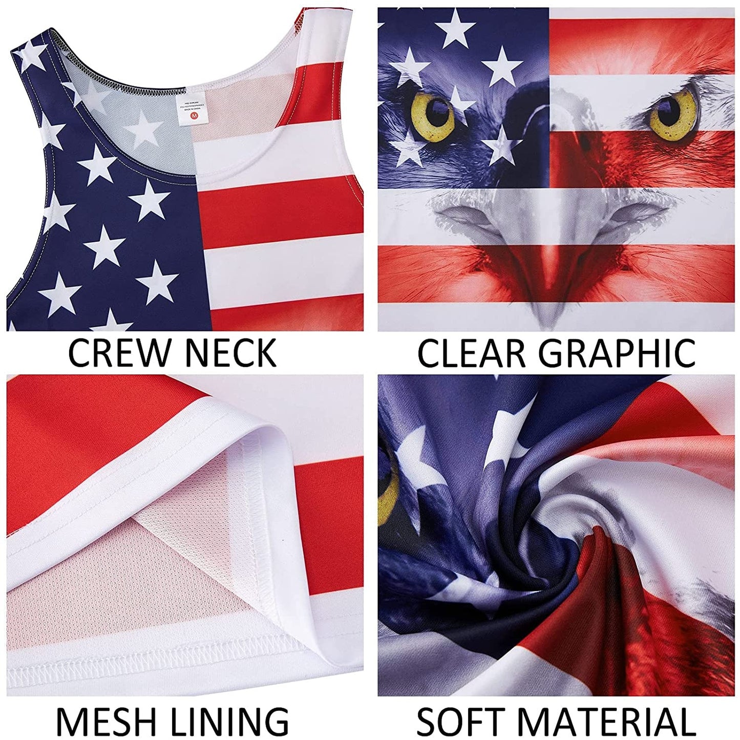 Lustiges Tank Top mit amerikanischer Flagge und Adler