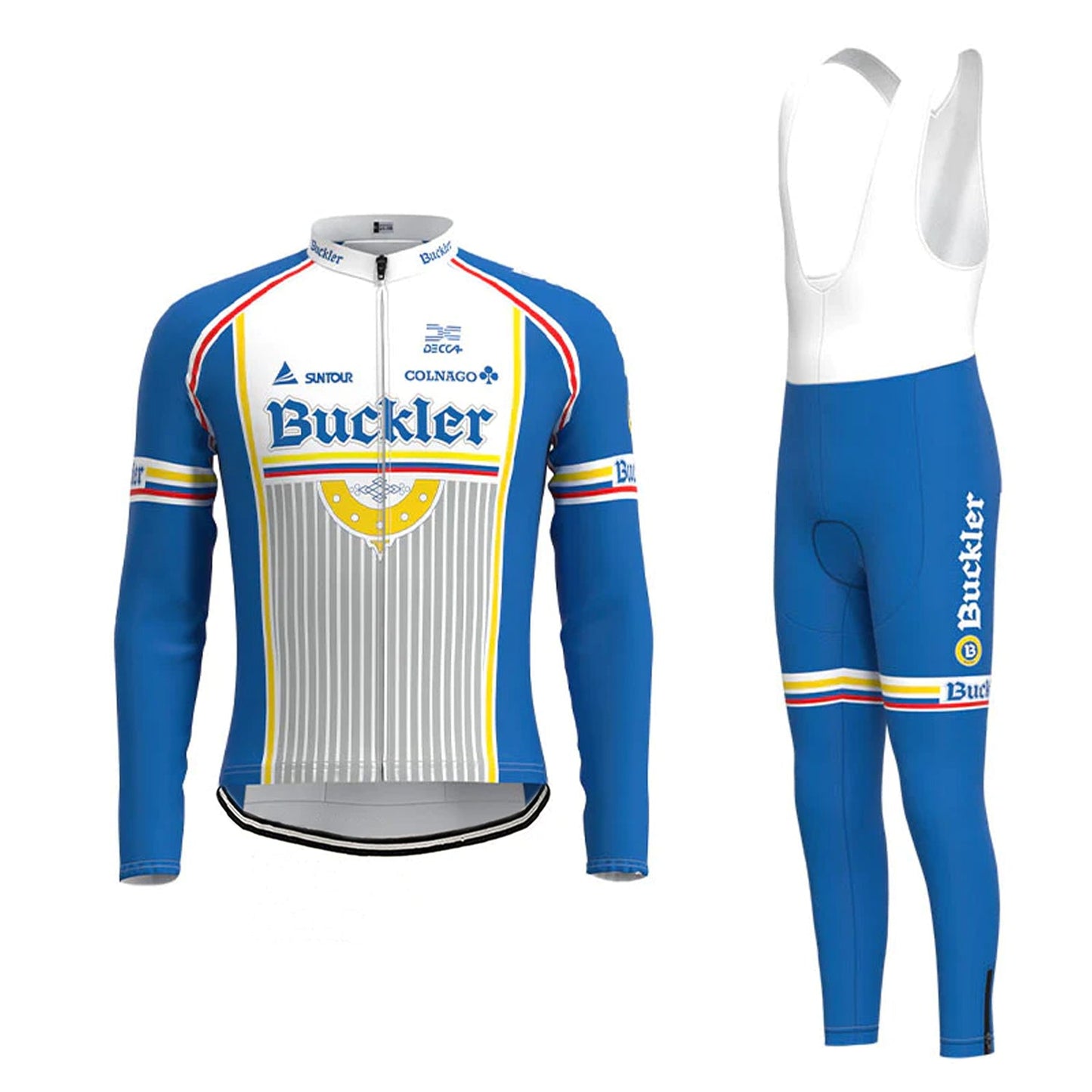 Buckler Blauw Lange Mouw Fietsshirt Bijpassende Set