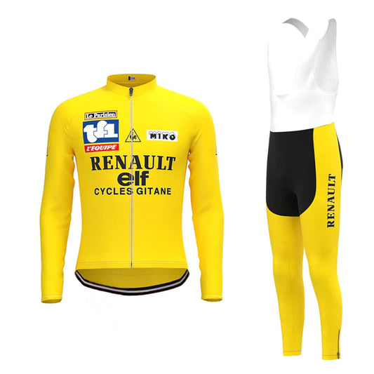 Renault Elf – Passendes Set aus langärmeligem Radtrikot in Gelb