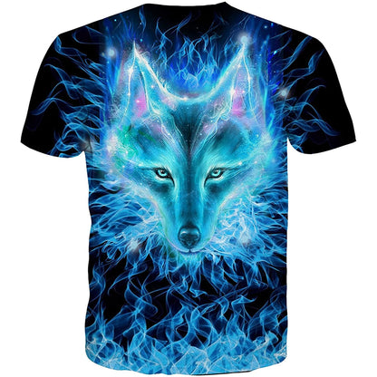 Lustiges T-Shirt mit Galaxie-Wolf-Motiv