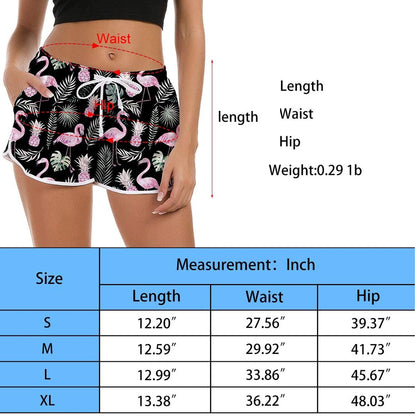 Pineapple Flamingos Funny Board Shorts for Women