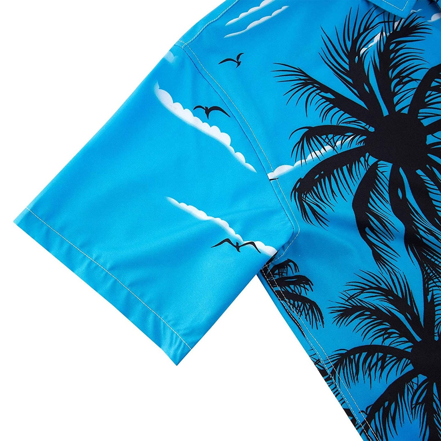 Blauwe palmboom grappig Hawaiiaans shirt