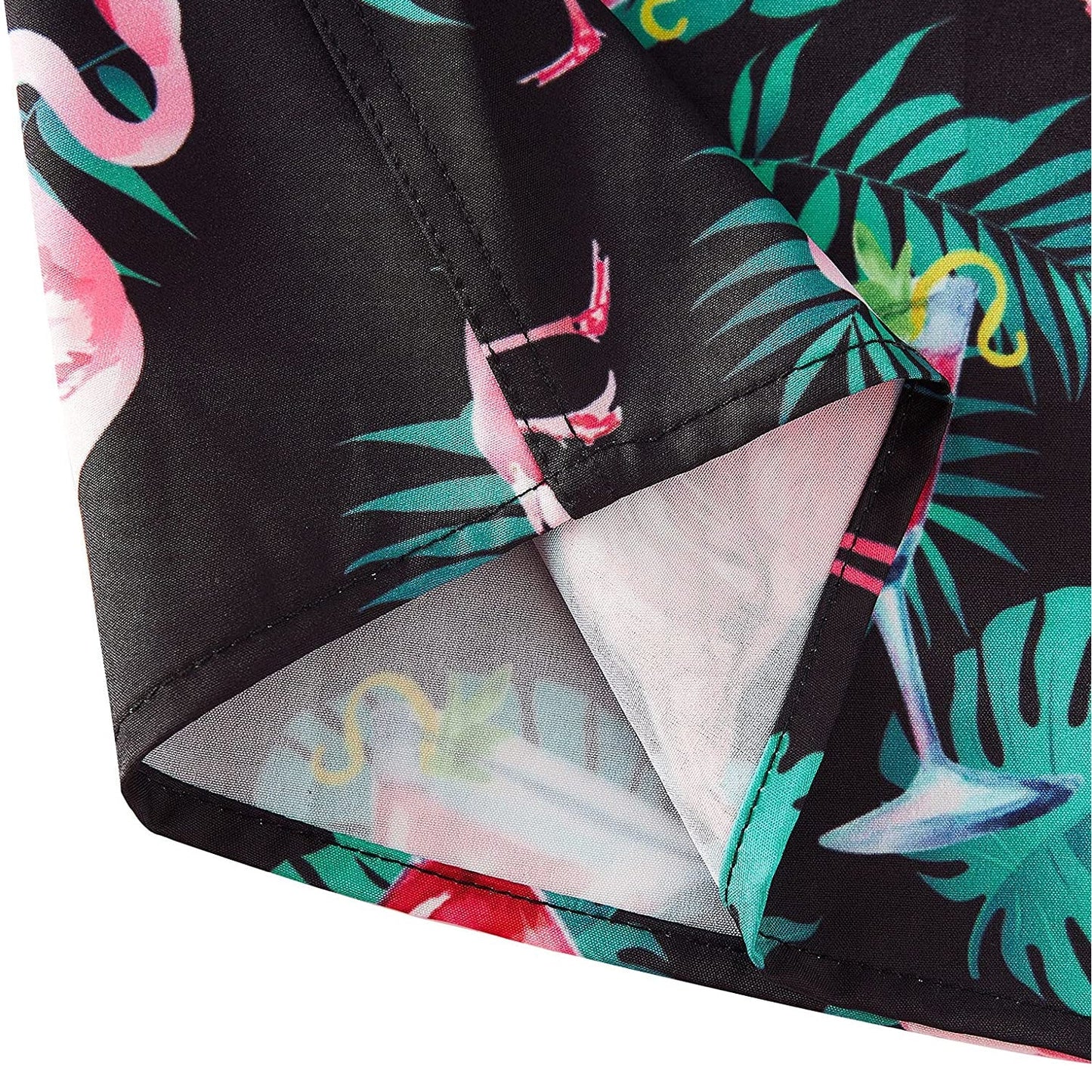 Pink Flamingo Funny Hawaiian Shirt with Palm Leaf