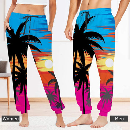 Palmboom Zonsondergang Grappige Joggingbroek