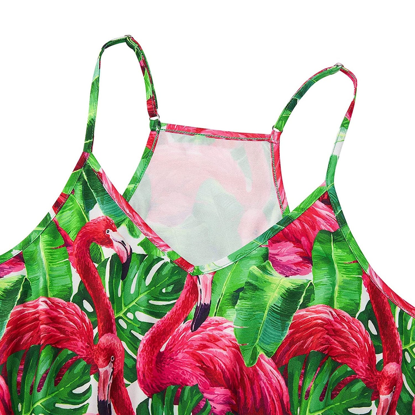 Banana Leaf Red Flamingo Grappige Romper voor Vrouwen