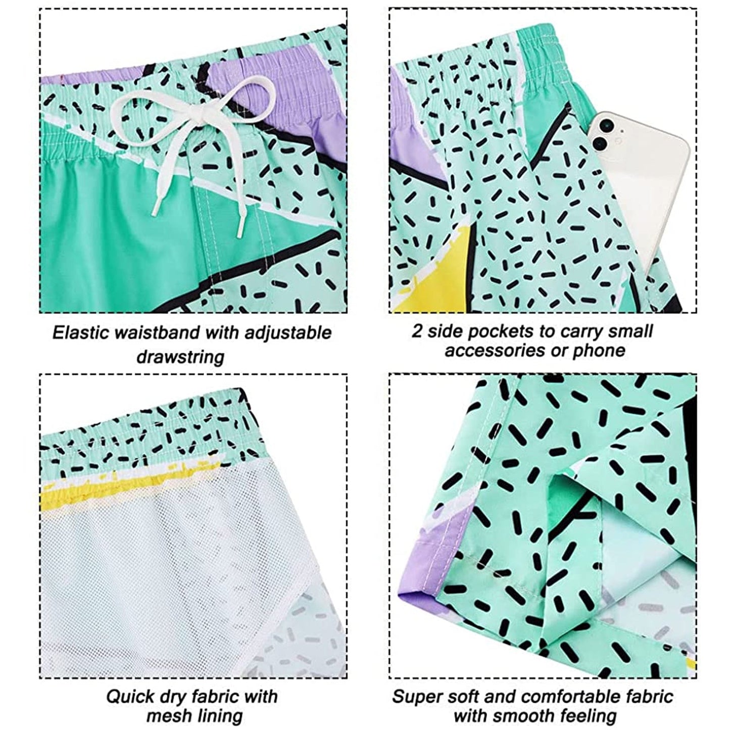 Geometry Funny Swim Trunks