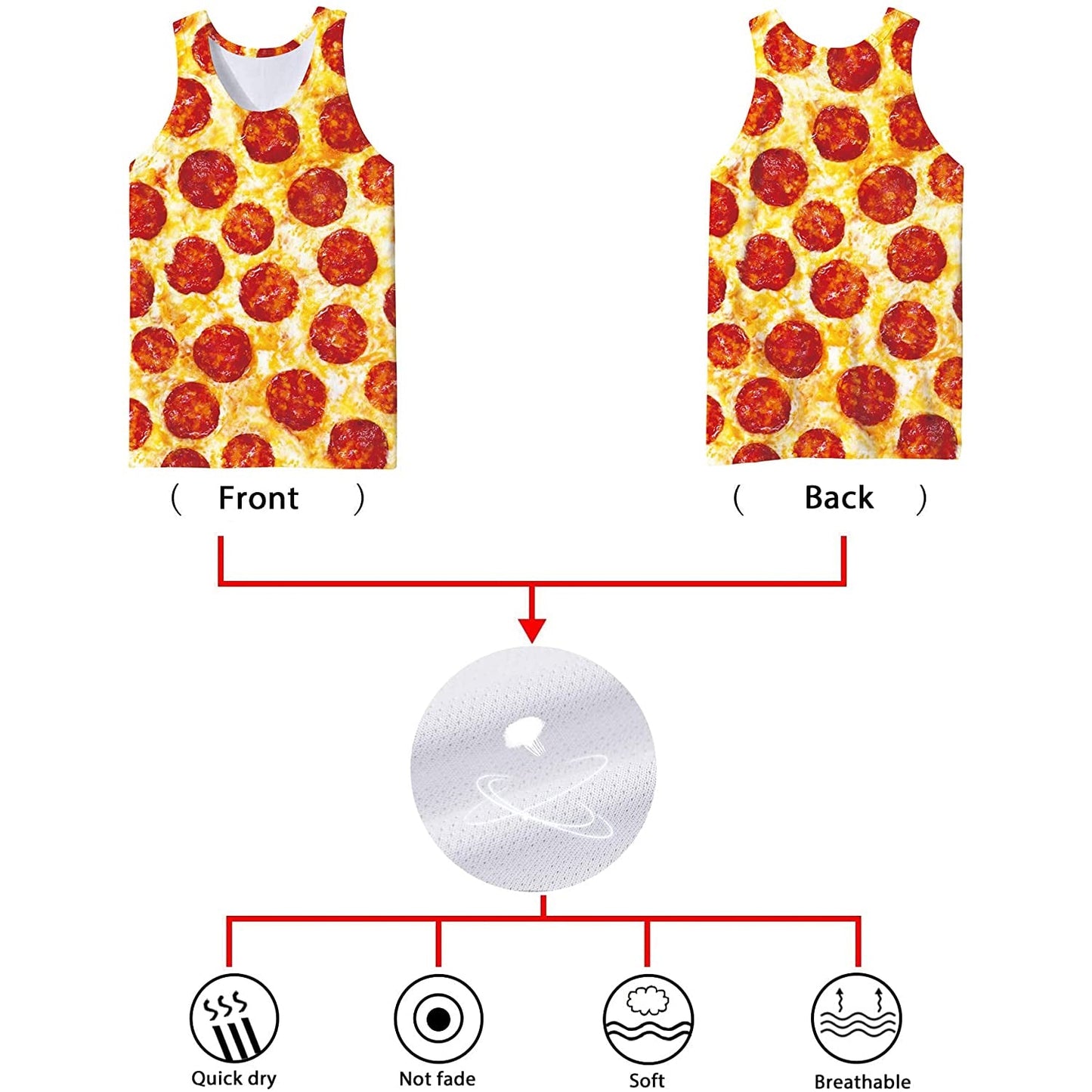 Lustiges Pizza-Tanktop