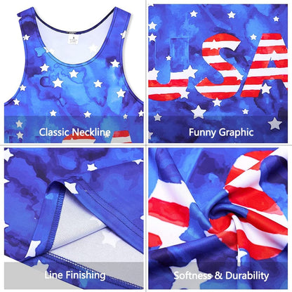 Lustiges Tank Top mit blauer USA-Flagge