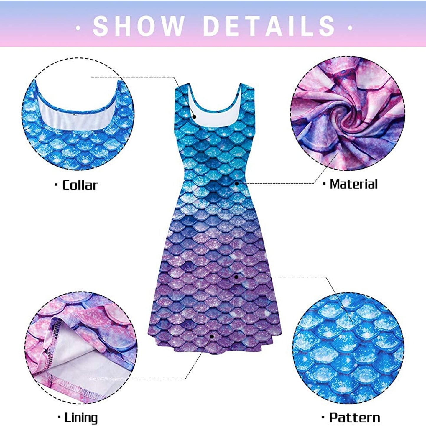 Blue Mermaid Funny Dress for Women