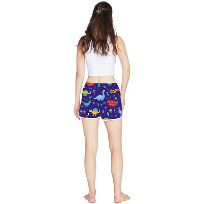 Lustige Boardshorts mit süßen Dinosauriern für Damen